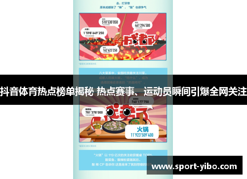 抖音体育热点榜单揭秘 热点赛事、运动员瞬间引爆全网关注 抖音体育热点榜单揭秘 热点赛事、运动员瞬间引爆全网关注