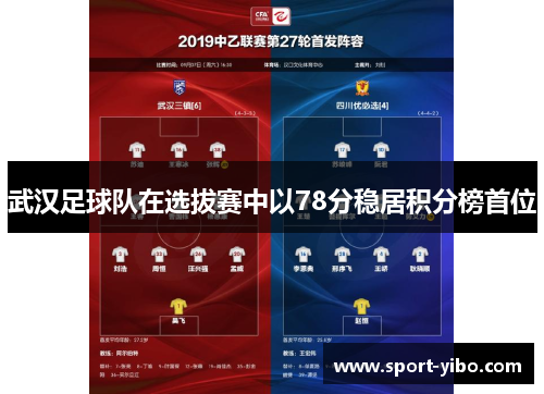 武汉足球队在选拔赛中以78分稳居积分榜首位